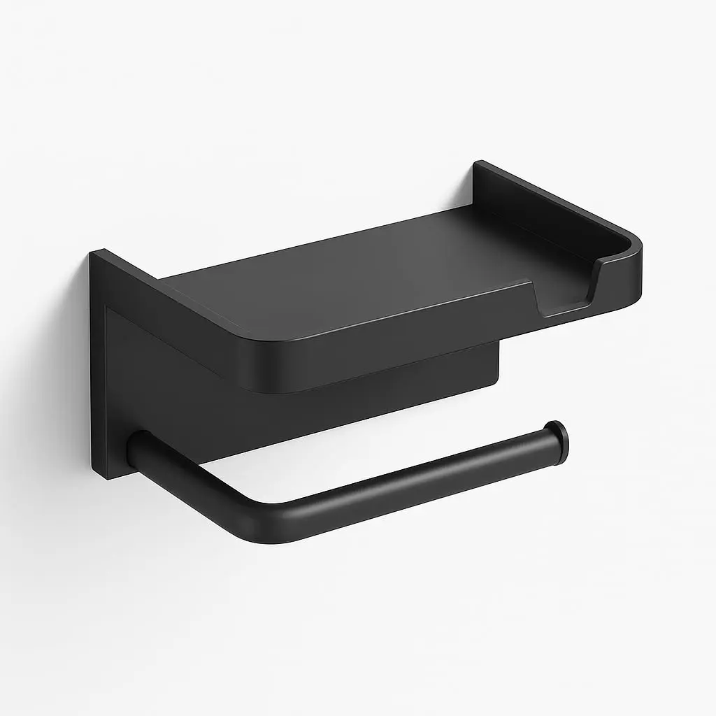 Suporte Papel Higiênico Acrilico Resistente - Instalação sem Furos - Resistente À Umidade Fixação Forte Design Moderno para Banheiro Elegante Prático Compacto Fácil de Instalar e Limpar