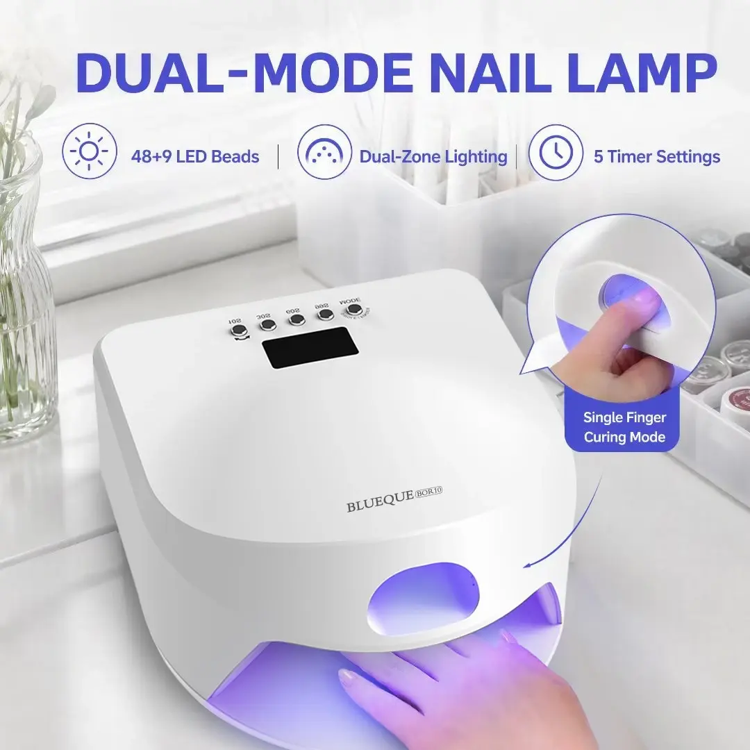 Lâmpada de Unhas UV LED Profissional 2 em 1 com 57 LEDs, Luz Independente para o Polegar, Sensor Automático, Secador de Esmalte em Gel para Arte de Unhas - 1
