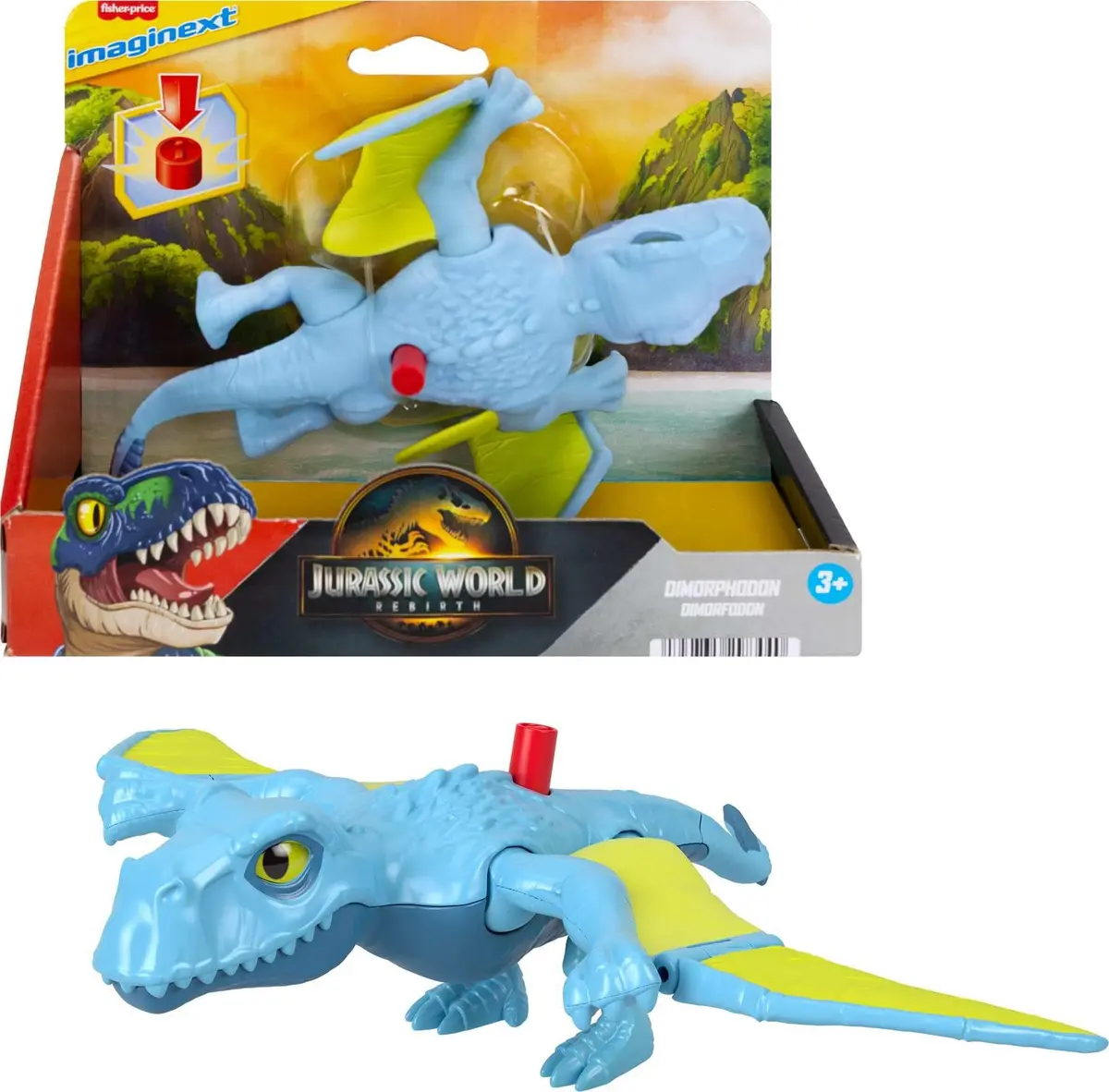 Imaginext Jurassic World Dinossauro de Brinquedo Rebirth Dimorphodon 3 Anos