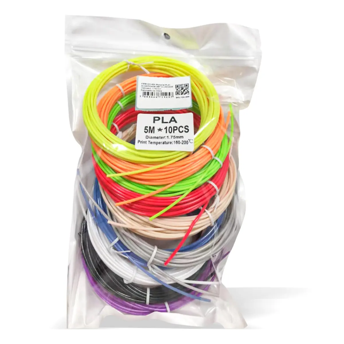 Caneta 3D Impressora Filamento ABS Kit Filamentos Coloridos PLA 10 Cores 5M Cada para Caneta de Impressão 3D
