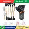 [App | Moedas R$29] Kit 12 Talheres de Cozinha com Cabo de Madeira - 1