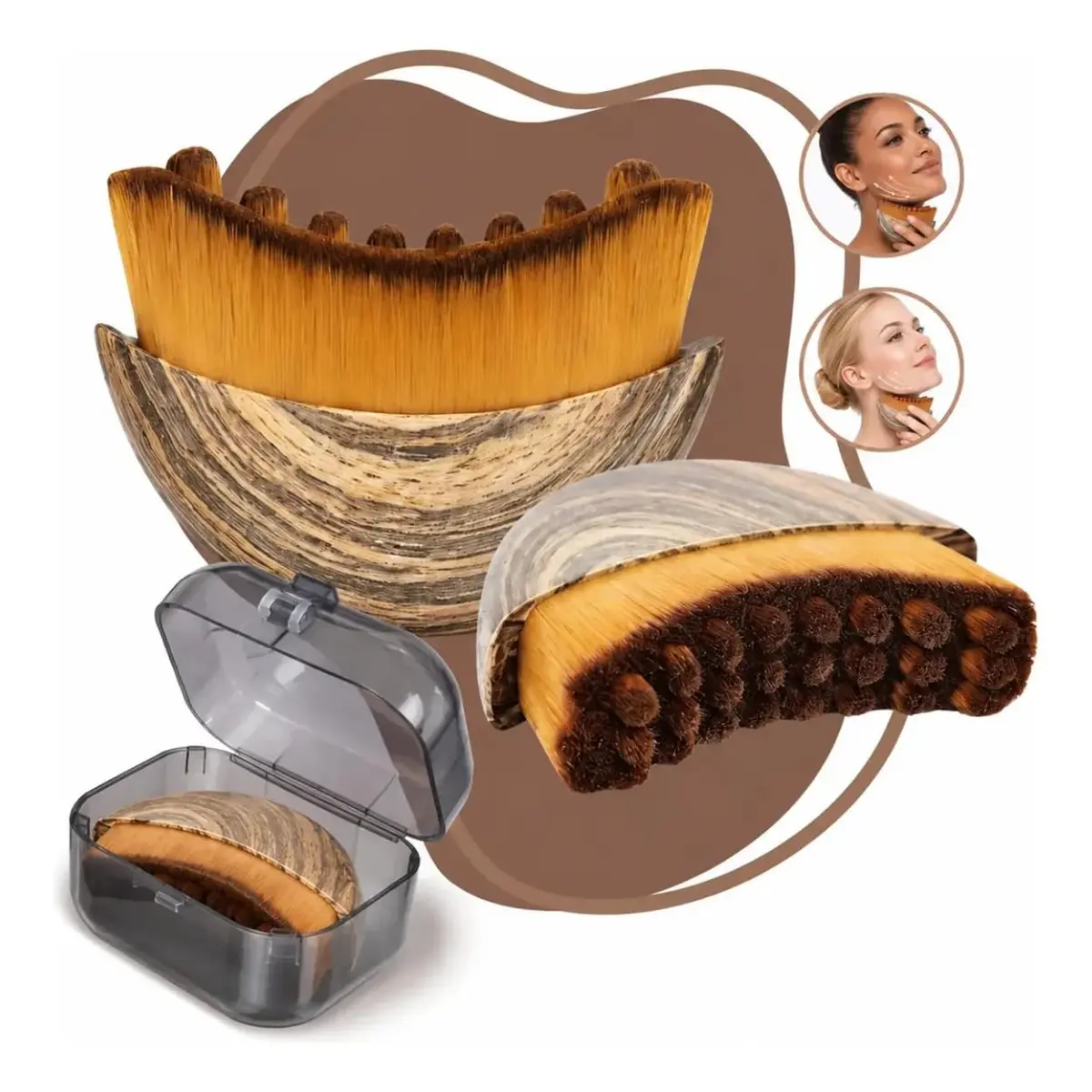 Escova Facial para Drenagem Linfática e Lifting Premium – Massageador Facial Modelador para Contorno da Mandíbula, Circulação e Relaxamento da Pele - 1