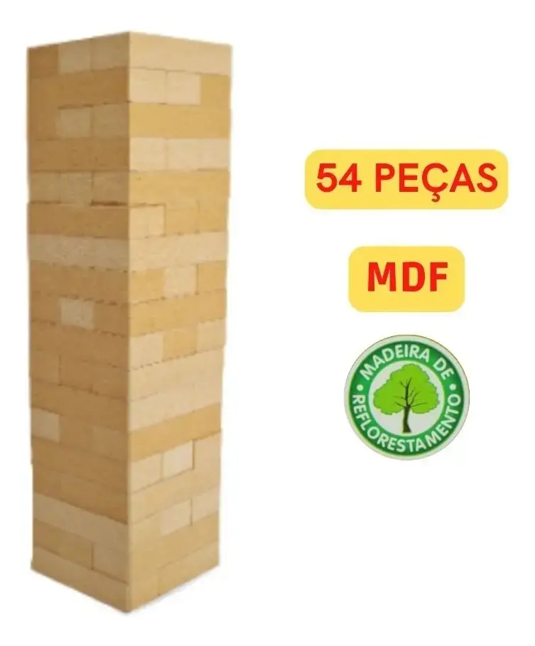 Jogo Caiu Perdeu Pais & Filhos 54 Peças de Madeira thumbnail 2