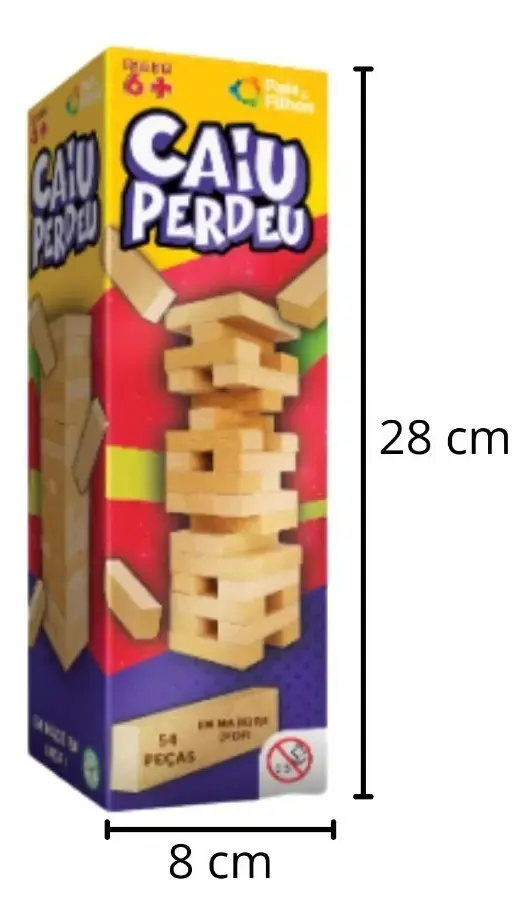 Jogo Caiu Perdeu Pais & Filhos 54 Peças de Madeira thumbnail 3
