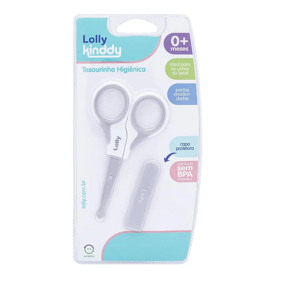 Lolly 7300-01-BC Tesoura infantil com capa special, Branca