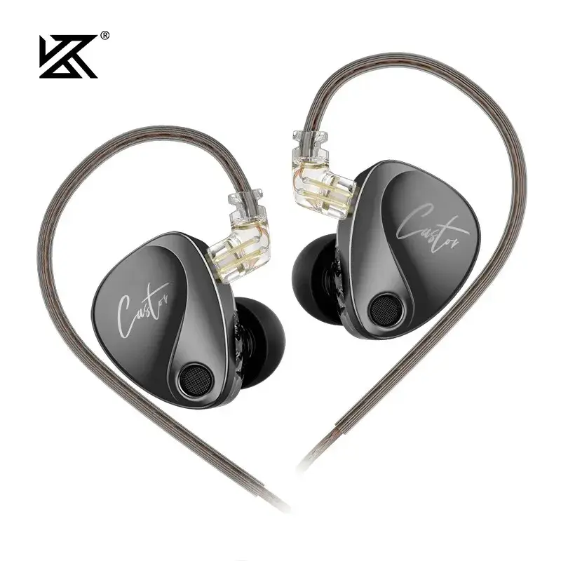 Kz rodízio no ouvido fone de ouvido alta fidelidade 2dd dinâmico high-end ajustável armadura balanceada fones monitor fone de ouvido cancelando