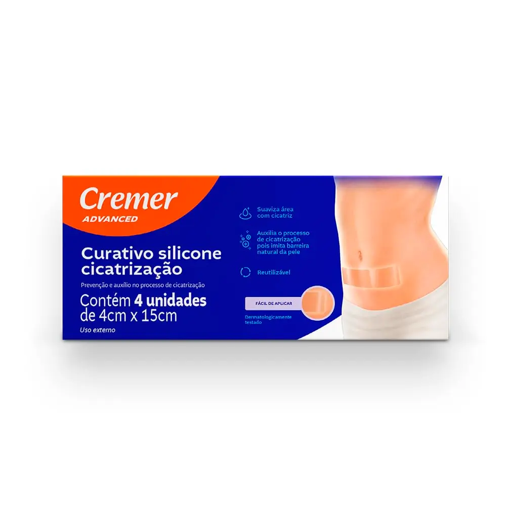 CURATIVO SILICONE CICATRIZACAO 4 UNIDADES CREMER
