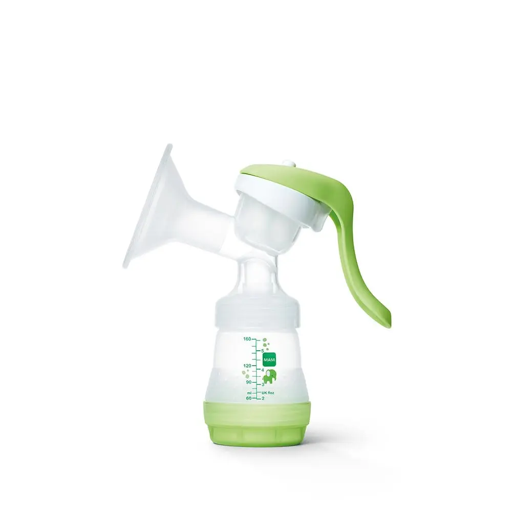 MAM Baby 1 Bomba Tira-Leite Materno Manual com Mamadeira Easy Start Anticólica 160ml, Verde