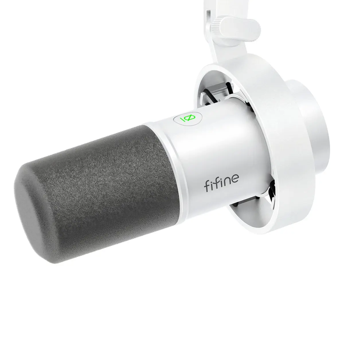 Microfone USB/XLR dinâmico FIFINE com botão de ganho/touch-mute/jack de fone de ouvido, microfone de gravação para placa de som de PC Streaming-K688W branco