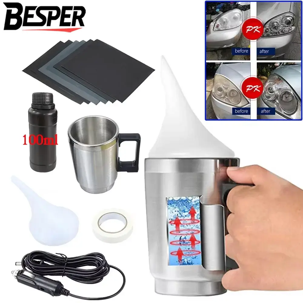 Kit de polimento de farol de carro 100ml, restauração de farol, polímero líquido, reparo de renovação, kit limpo, ferramenta de automóvel - 1