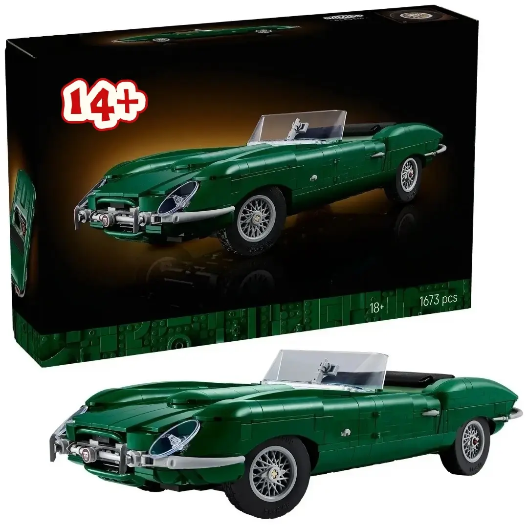 1673 Peças Novo Modelo de Carro Vintage Tipo E Blocos de Montar Brinquedos de Veículos Famosos Carro de Corrida Super Verde Presentes de Natal e Aniversário