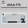 [APP/Moedas R$265,15] Teclado Mecânico AULA-F75 RGB 75% Sem Fio - 1