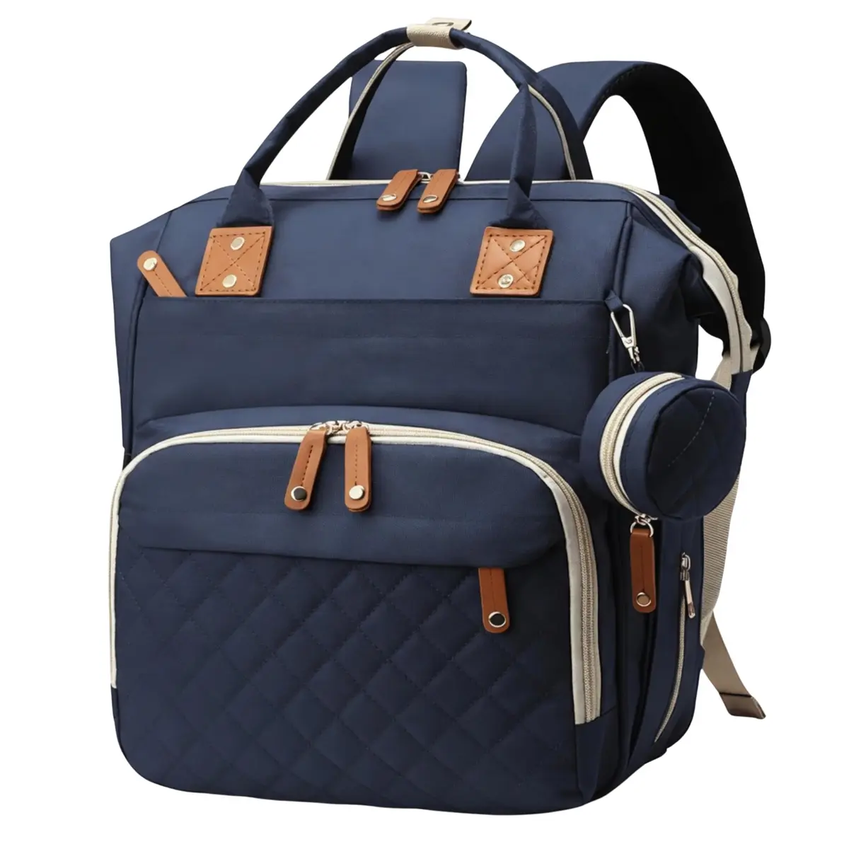 Mochila Bolsa Maternidade Gestante Bebê Menina Bolsos Térmicos P/Mamadeira | Multifuncional Para Fraldas e Itens Essenciais do Bebê, Com Alças para Carrinho de Bebê, Material Impermeável