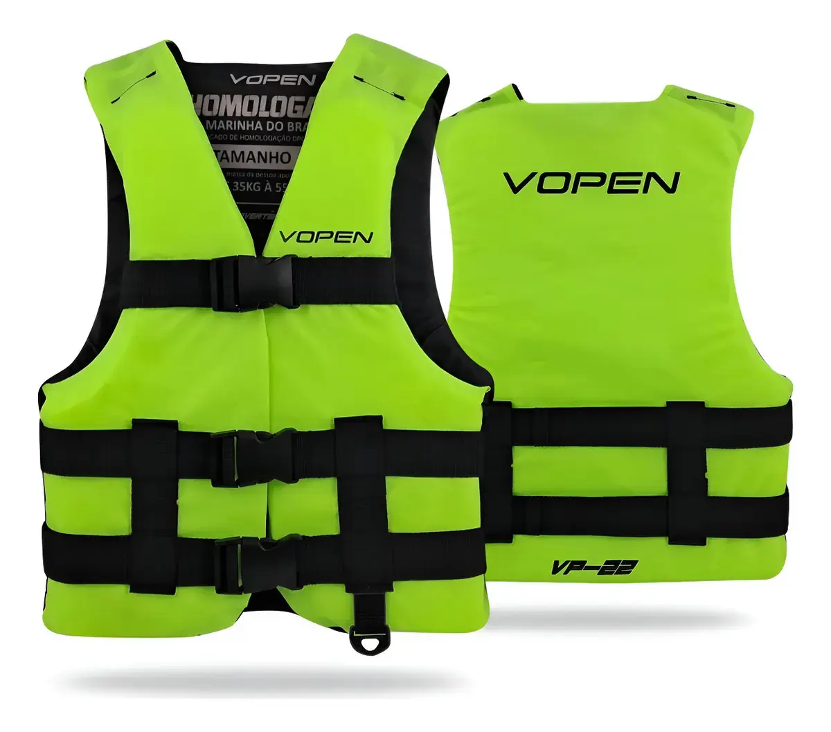 Colete Salva Vidas Homologado Marinha Vp-22 Vopen Cor Verde fluor Tamanho G2