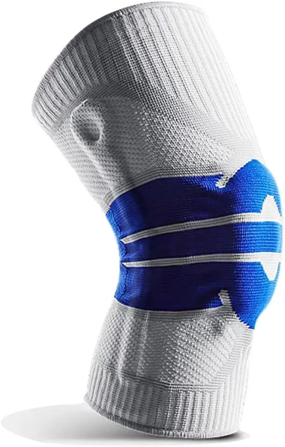 Joelheira de Compressão 3D com Anel de Silicone, Ortopédica Estabilizadora para Dor no Joelho, Academia, Corrida e Esportes (cinza, Extra grande)