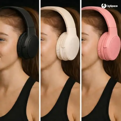 Fone de Ouvido Bluetooth 5.3 Headphone On-ear Sem Fio Fone Para Academia e Corridas, com Cancelamento de Ruído, Dobrável, com microfone Integrado Compatível com Android e iOS Premium (Bege) thumbnail 6