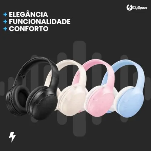 Fone de Ouvido Bluetooth 5.3 Headphone On-ear Sem Fio Fone Para Academia e Corridas, com Cancelamento de Ruído, Dobrável, com microfone Integrado Compatível com Android e iOS Premium (Bege) thumbnail 7