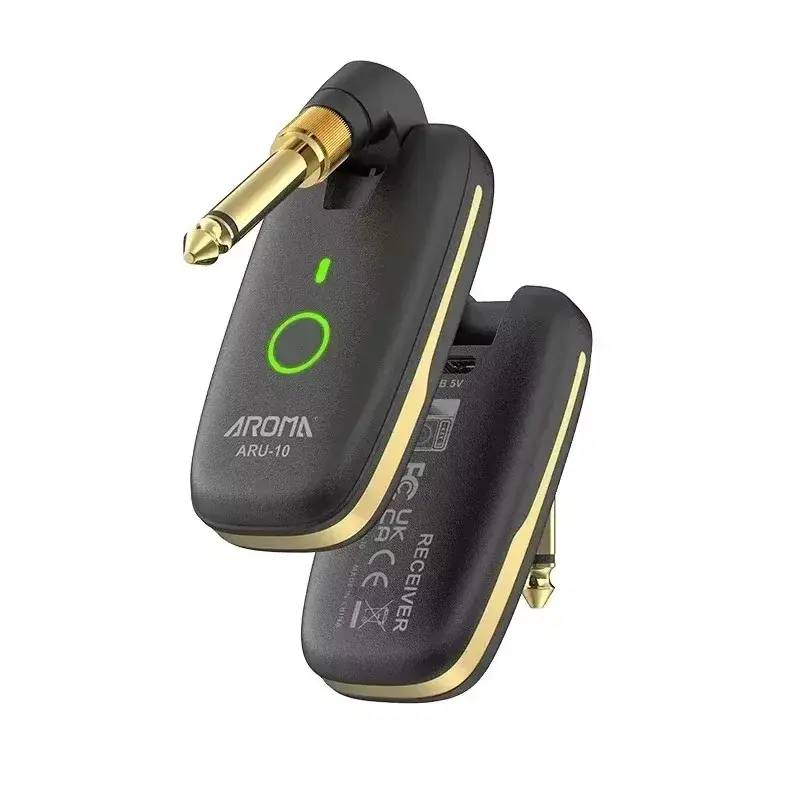 Aroma-Aru-10 Guitarra Elétrica Pickup Transmissor e Receptor do Sistema, 7 Canais, Canal UHF para Guitarra Elétrica, Amplificador de Baixo