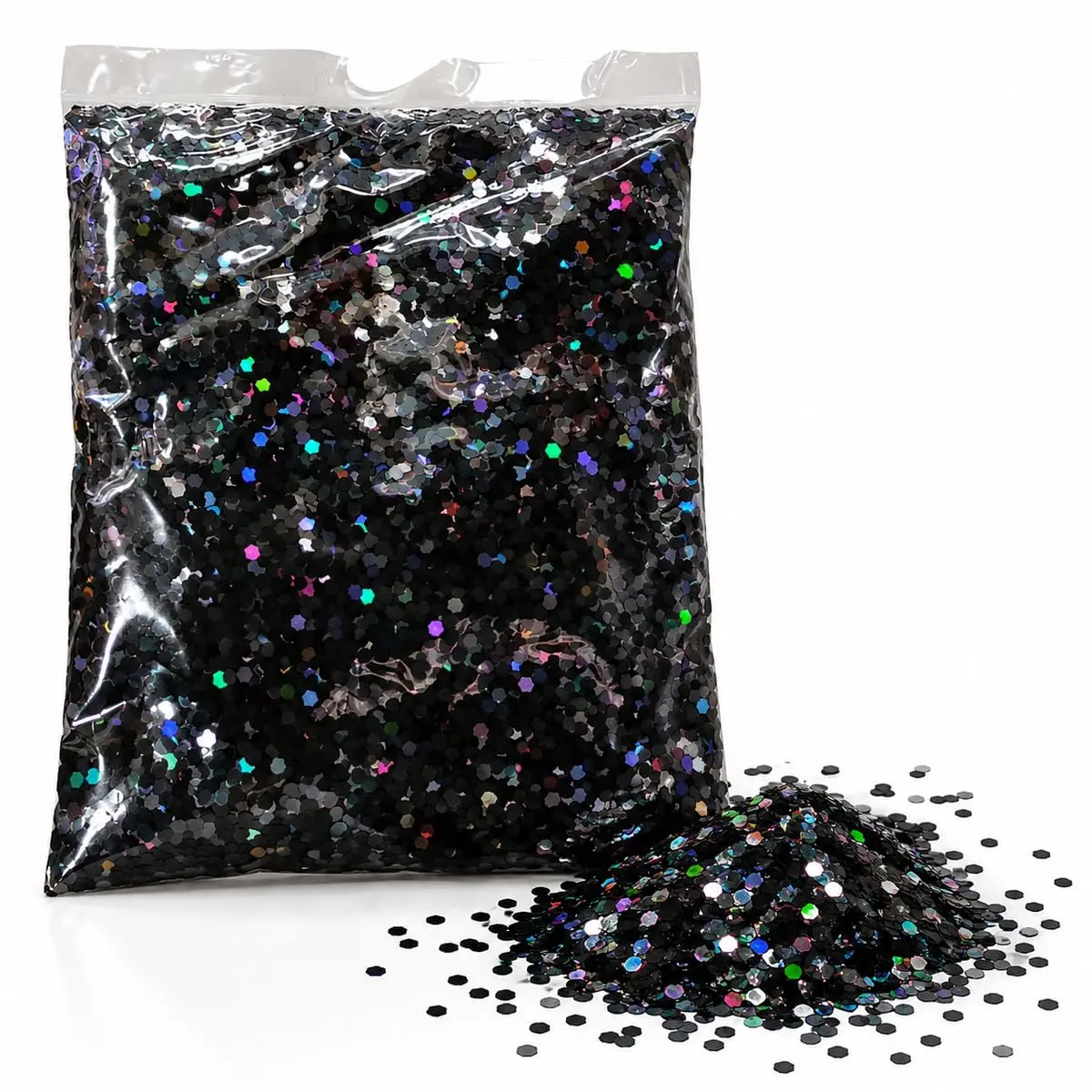 Confete Holográfico Mini 3mm 100g Preto para Balão Bubble | Fácil de usar em balões bubble, cria efeito flutuante e luminoso