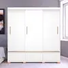 Guarda-Roupa Bartira Monza com 3 Portas de Correr e 3 Gavetas - 199,8cm de largura - Branco Fosco - 1