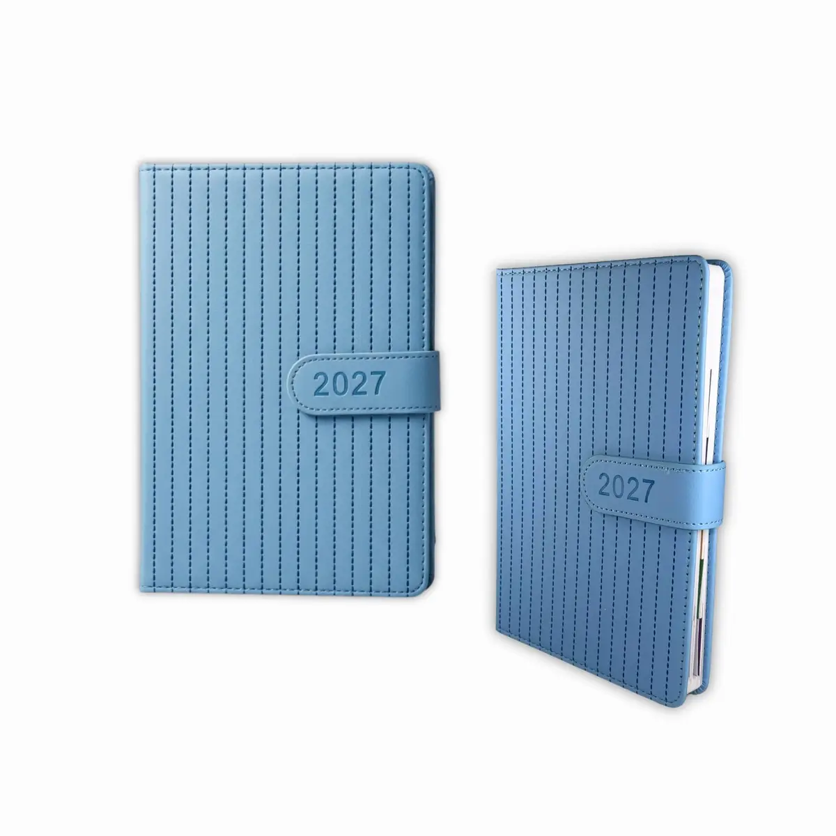 Agenda Executiva 2027 Planner Diário Semanal Mensal Couro Sintético - Azul
