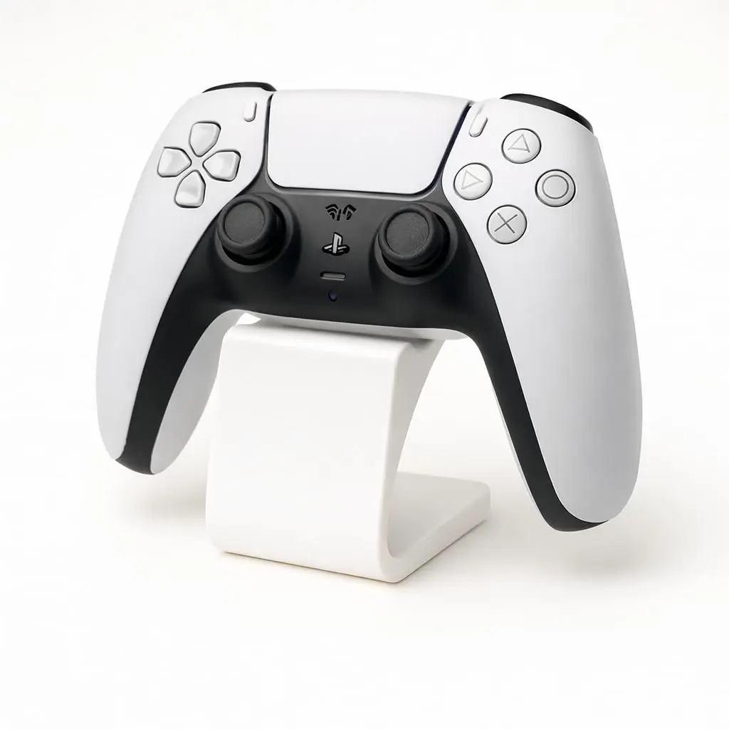 Suporte Universal para Controle de Jogos, Base de Mesa Decorativa em Plástico, Gamer, Ps5, Ps4, Xbox, Pc, Notebook, Nintendo Switch, Joystick, Manete, Videogame, Console (Branco)