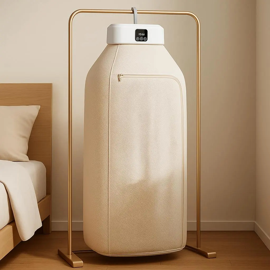 Secador De Roupas Premium Portátil Dobrável 220V, 600W, VARENZIA | Com Temporizador, 2 Níveis De Aquecimento, Tela Touch, Antibacteriano, Silencioso E Compacto