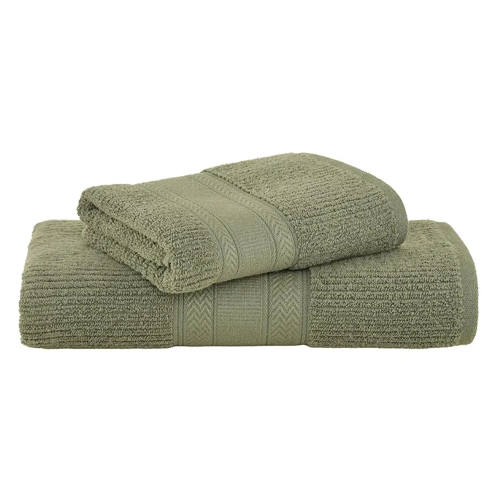 Buddemeyer Jogo de Toalhas Melissa Extra Soft Banho Verde Escuro 2 pçs - 1