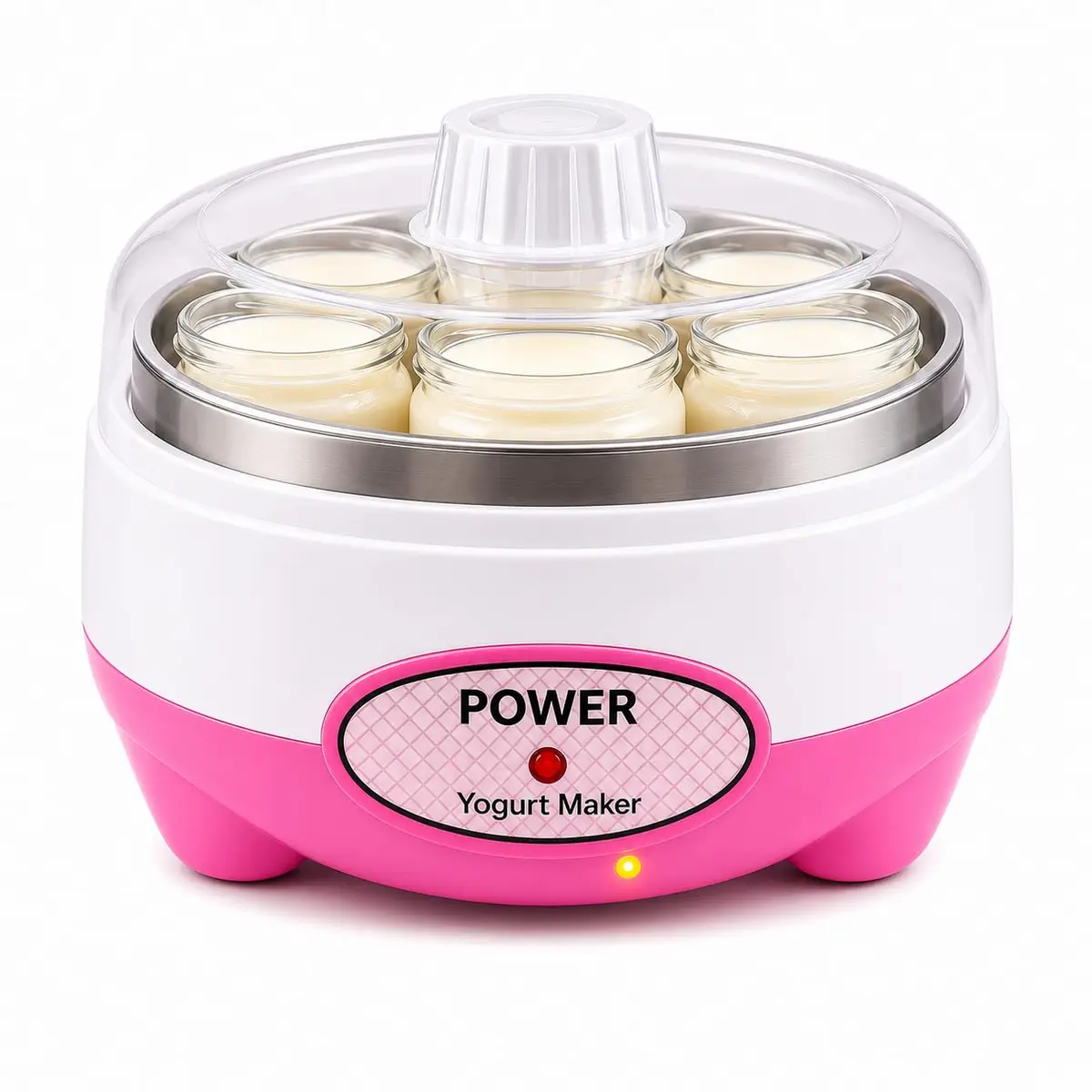 Máquina de Iogurte Elétrica, Rosa, Yogurtmaker, Preparo de Iogurte Caseiro 110V - 1