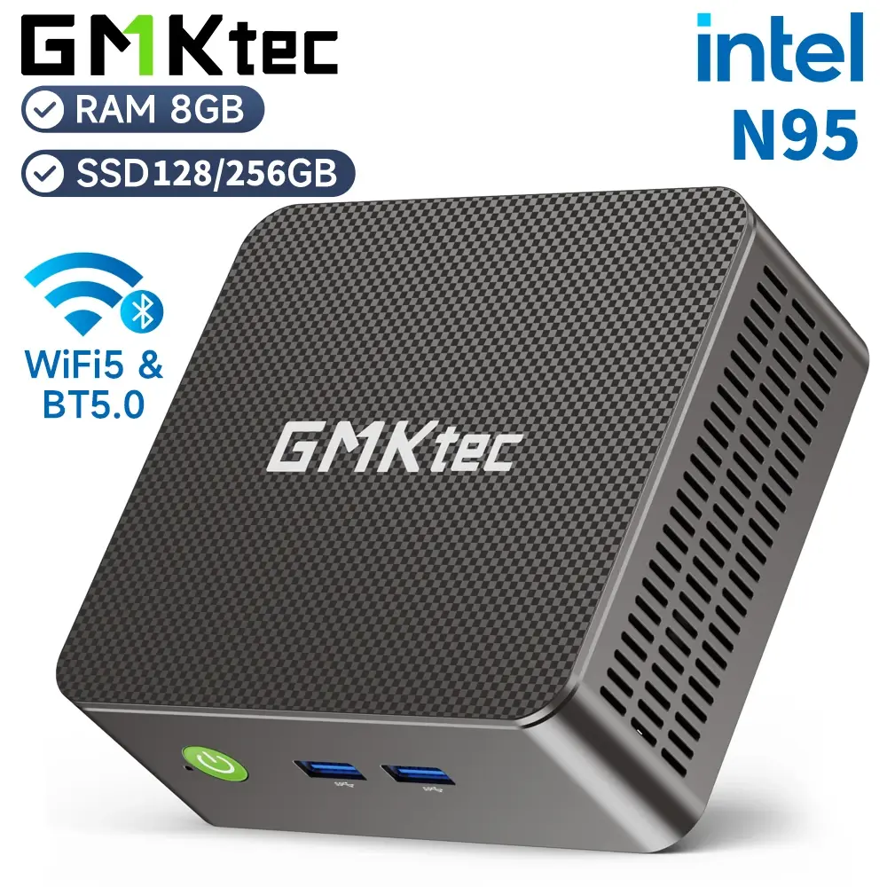 GMKtec G3S Mini PC Intel Alder Lake N95 Windows 11 Pro Mini PC 8GB DDR4 128/256GB PCIe M.2 SSD WiFi 5 BT5.0 Computador de mesa - 1