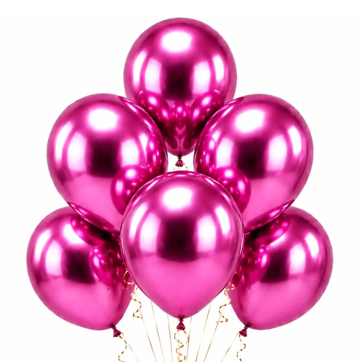 Balão Látex Cromado 10 Pol Metalizado Kit 50 Unidades Magenta | Material resistente, maior durabilidade no uso - 1
