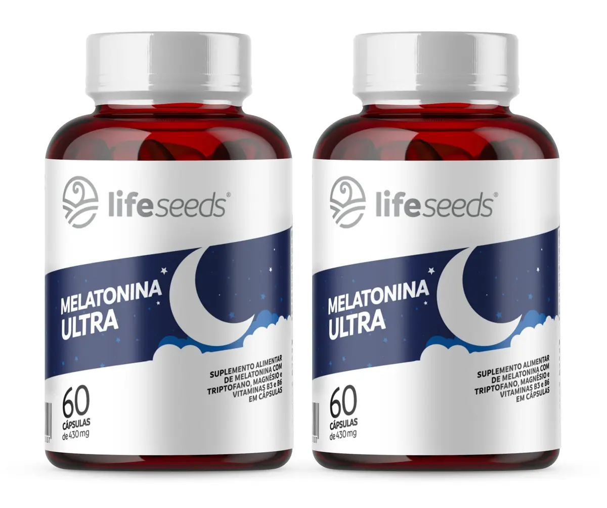 Melatonina Com Triptofano, Magnésio E Vitaminas B3 E B6 (2 Potes)