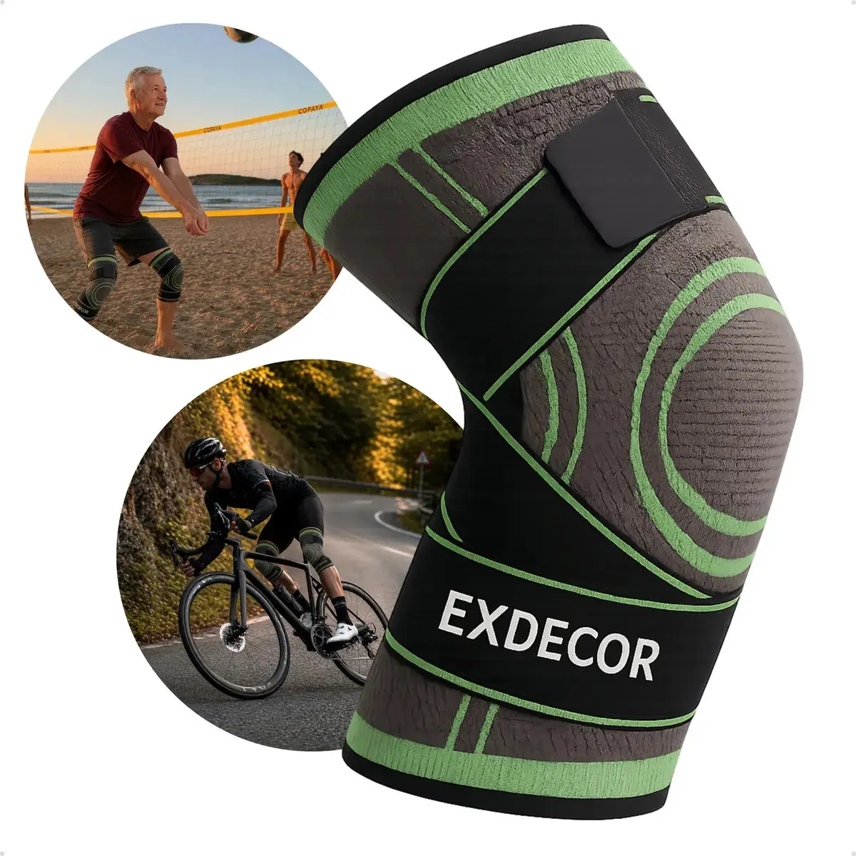 Par Joelheira Compressão Tensor Alívio Estabiliza Dores Joelho Lesão Ligamento Crossfit Ortopedica Meia Articulada Perna Marca Ex Decor thumbnail 2