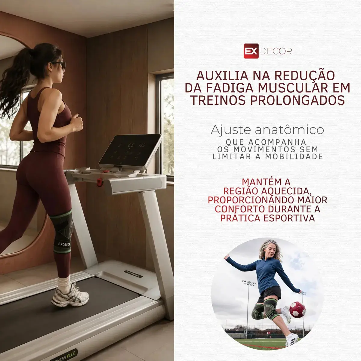 Par Joelheira Compressão Tensor Alívio Estabiliza Dores Joelho Lesão Ligamento Crossfit Ortopedica Meia Articulada Perna Marca Ex Decor thumbnail 6