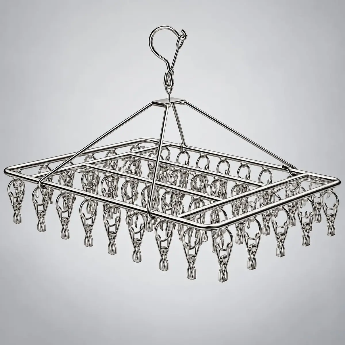 Varal Suspenso Premium Aço Inox | 40 Prendedores