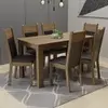 Mesa Tampo de Madeira com 6 Cadeiras Rustic Preto - Preto - 1
