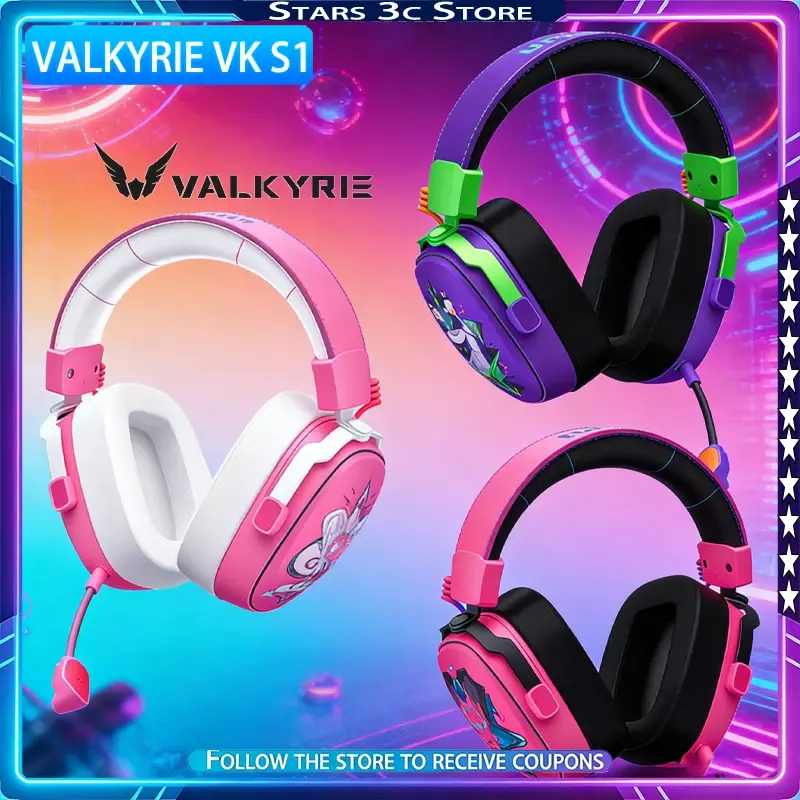 Fone de Ouvido Gamer VALKYRIE VK S1 Sem Fio com Microfone Destacável, Triplo Modo, Chip Esports de Latência Ultrabaixa de 15ms - 1