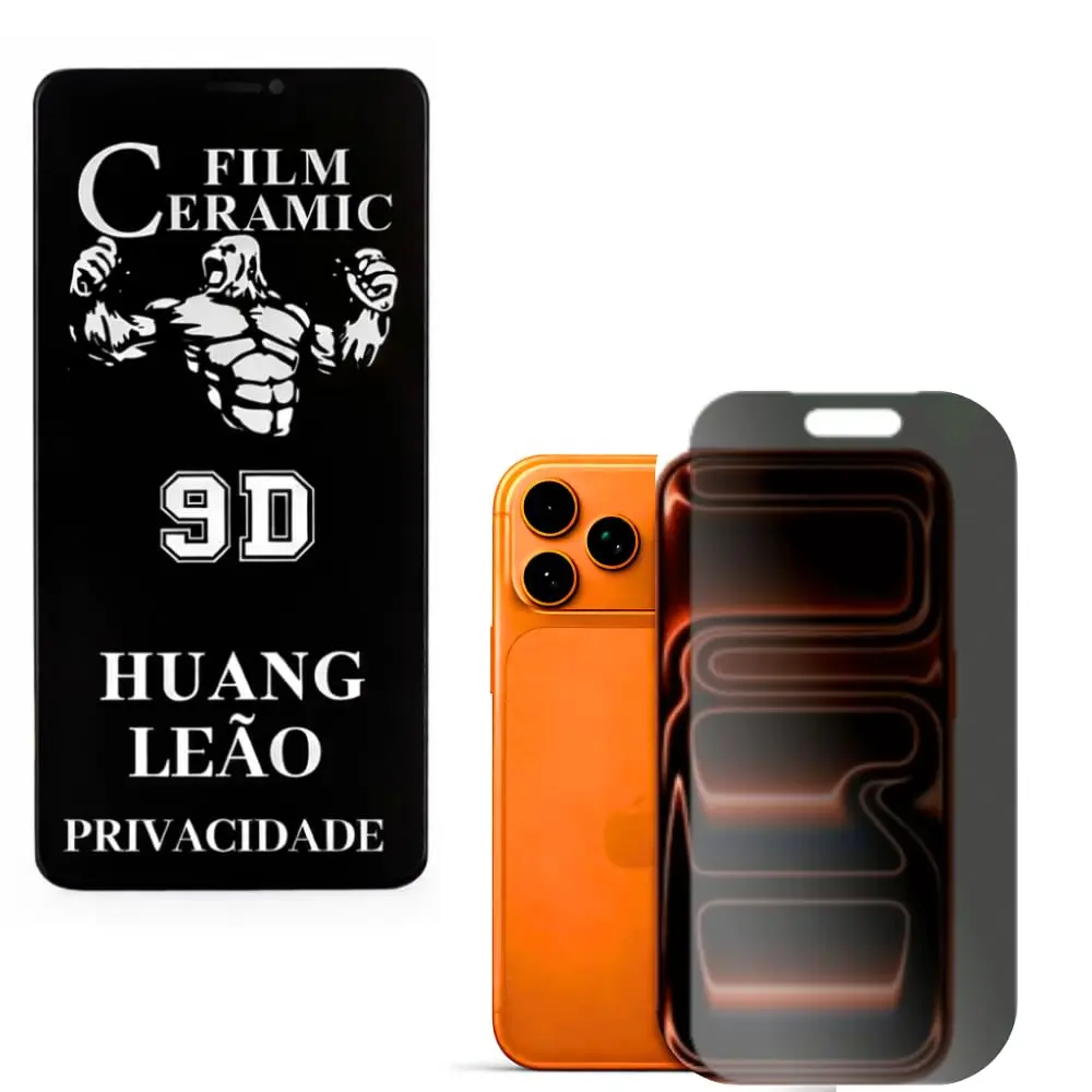 Película Cerâmica Privacidade Brilhante IPhone X 11 12 13 14 15 16e PRO MAX Proteção Total, Anti-Risco e Anti-Espião (13 PRO MAX / 14 PLUS)