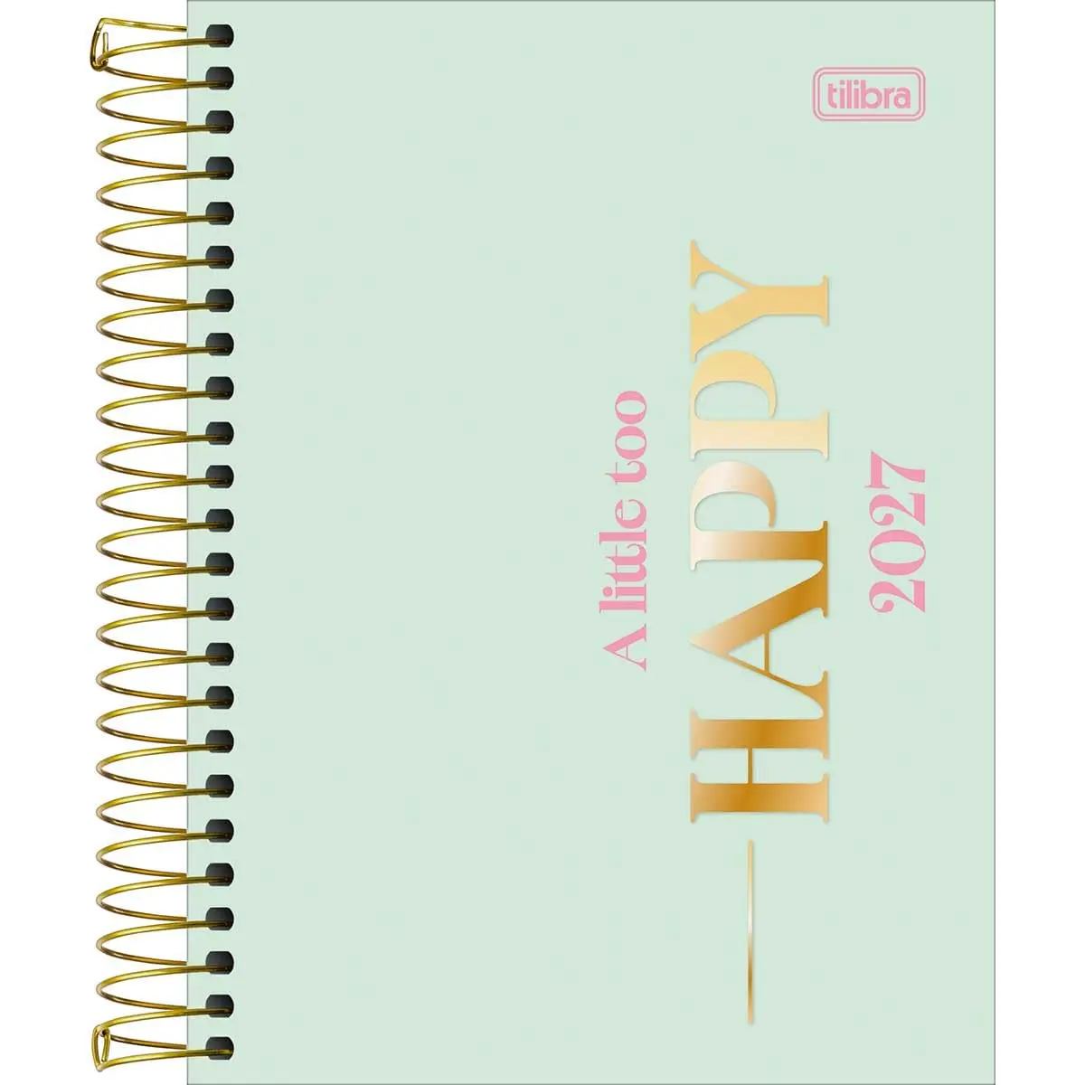 Tilibra - Agenda Espiral Diária 11,7 x 16,4 cm Happy 2027 - Verde