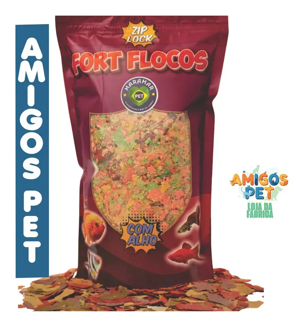 Ração Para Peixe Fort Flocos 250g Maramar alimento completo