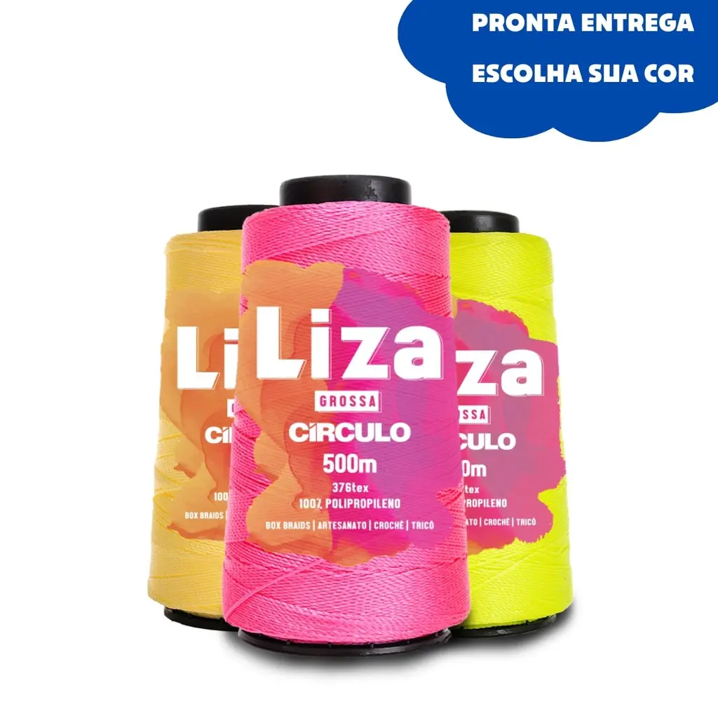 Linha Liza Grossa Circulo 500 metros Ideal P/ Cabelo / Vestuário / Decoração