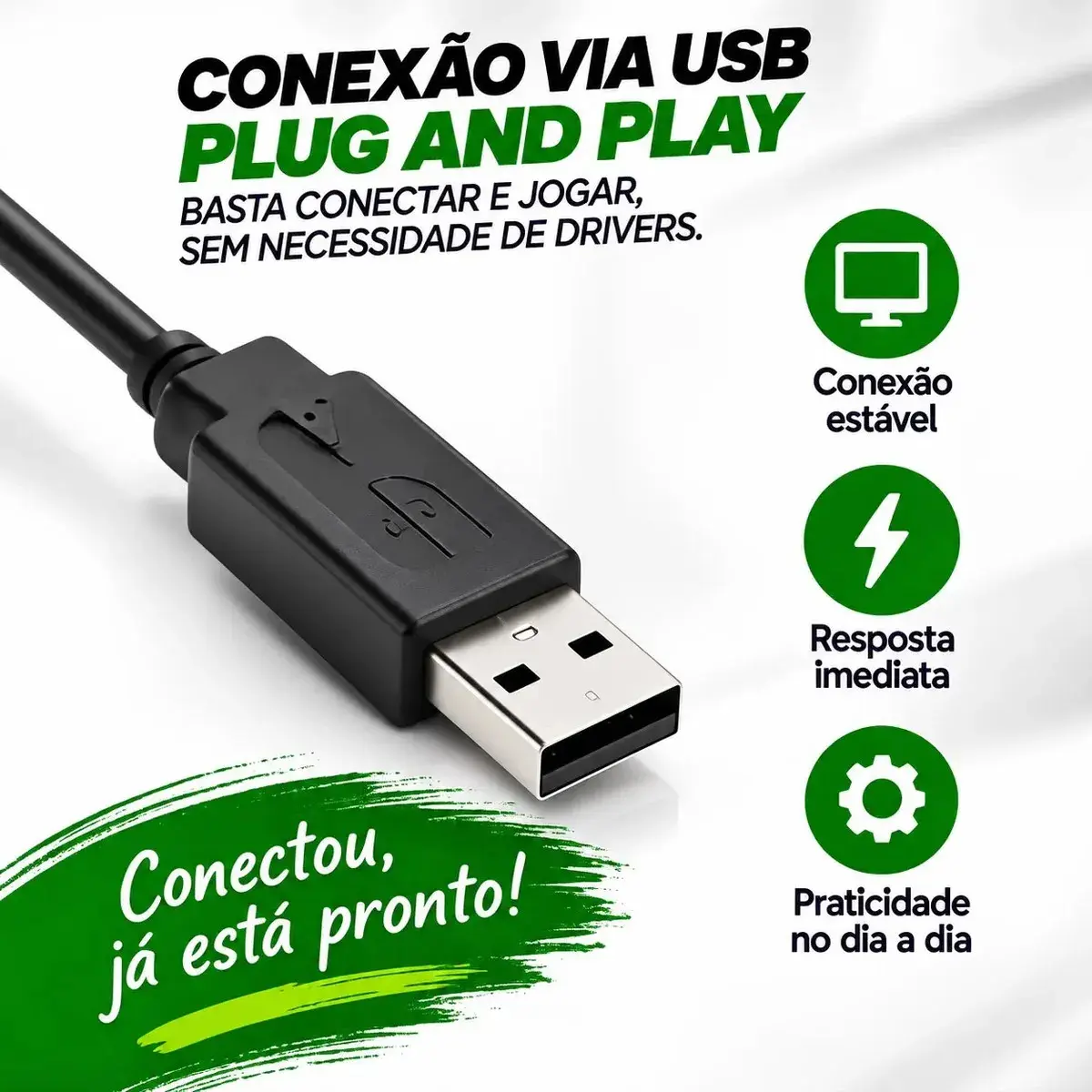Controle Para Xbox 360 Com Fio Joystick Manete Gamepass Steam Tv Pc Android - Crowley thumbnail 3