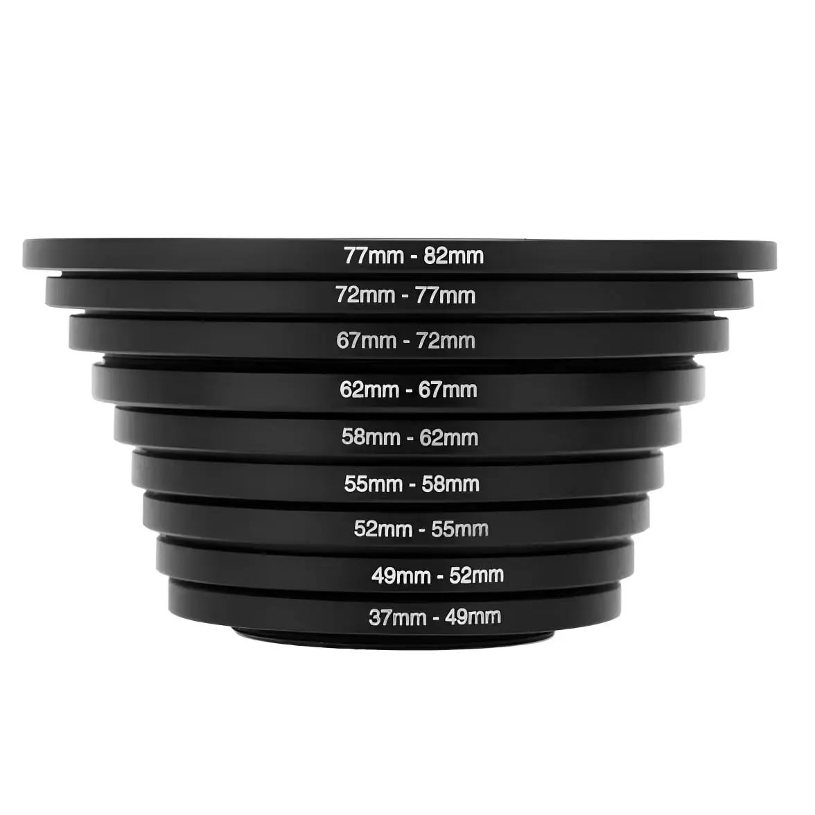 Kit 9 Anel Adaptador Step Up Filtro Lente 37mm-82mm