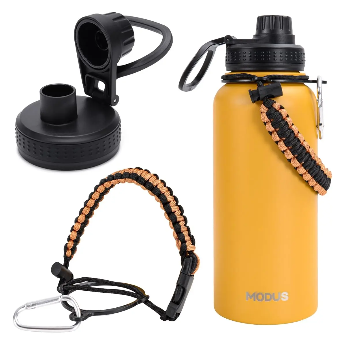 Garrafa Térmica De Água Isolada 950ml De Aço Inox Com Alça | Laranja