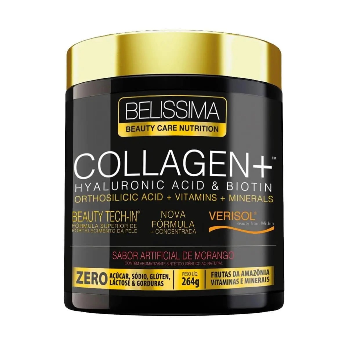 Collagen Plus Belissima - 264g Morango - Black Skull - 1