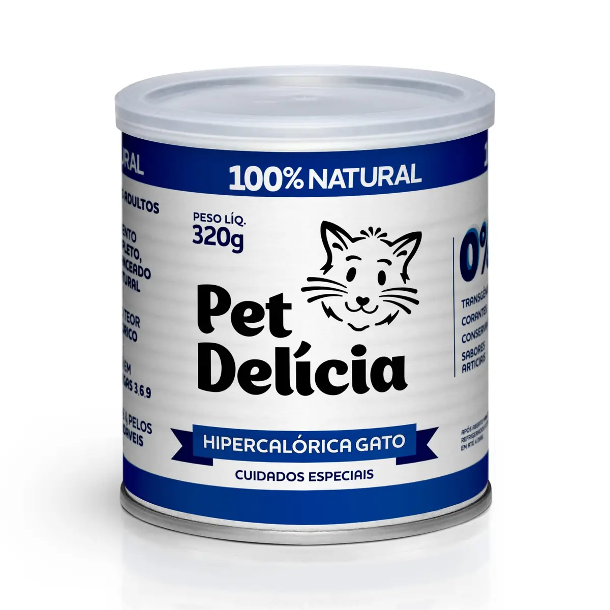 Pet Delícia Hipercalórica Gato 320g, Ração Úmida para Gatos | Alto teor calórico para gatos em recuperação ou amamentação, carne bovina