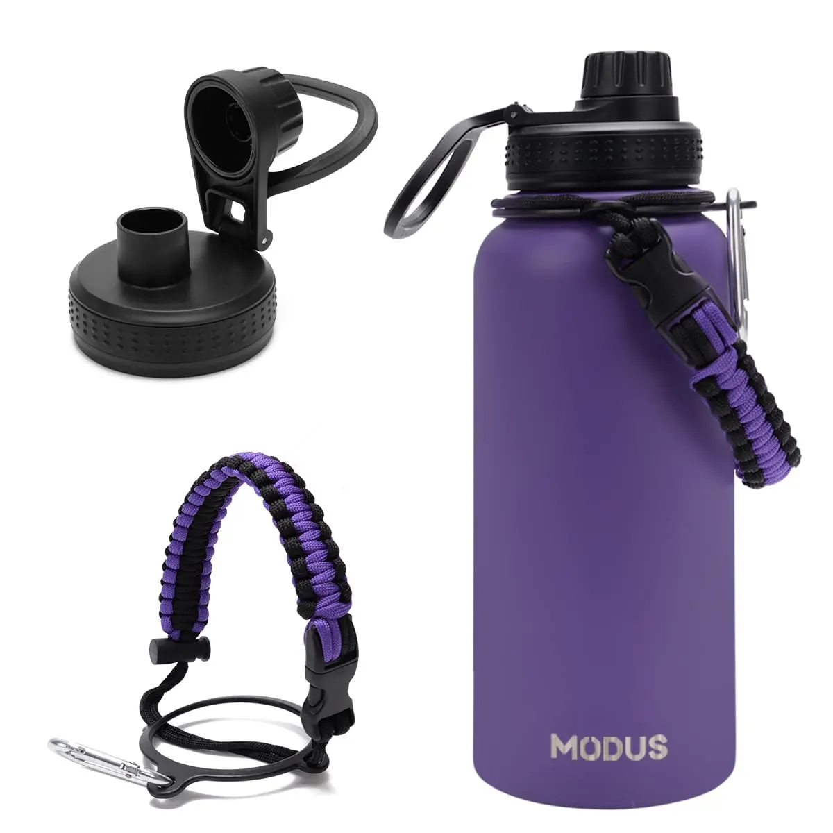 Garrafa Térmica De Água Isolada 950ml De Aço Inox Com Alça | Roxo