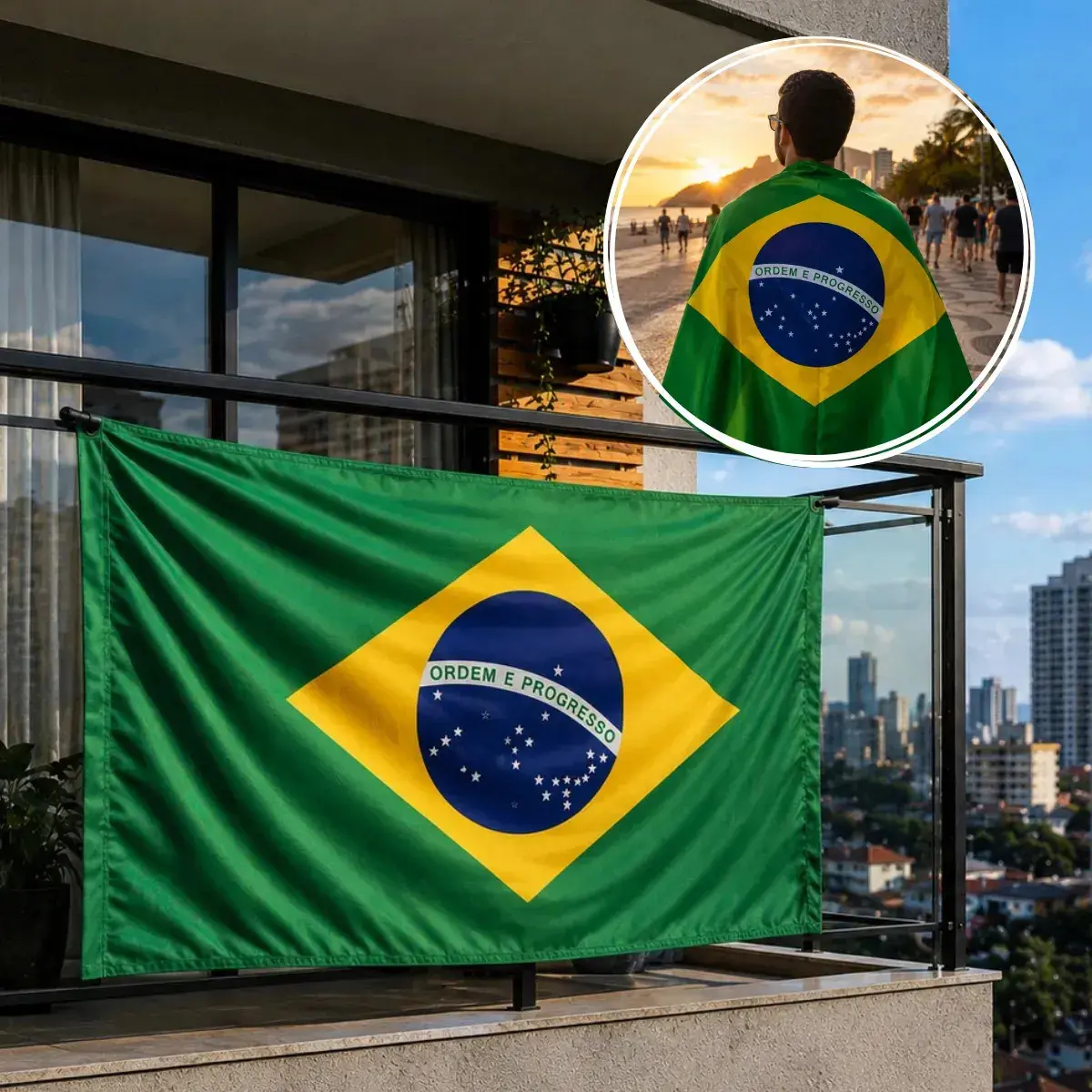 Bandeira Do Brasil 90x140cm Com Bainha Para Haste Copa Jogos Brasil - 1