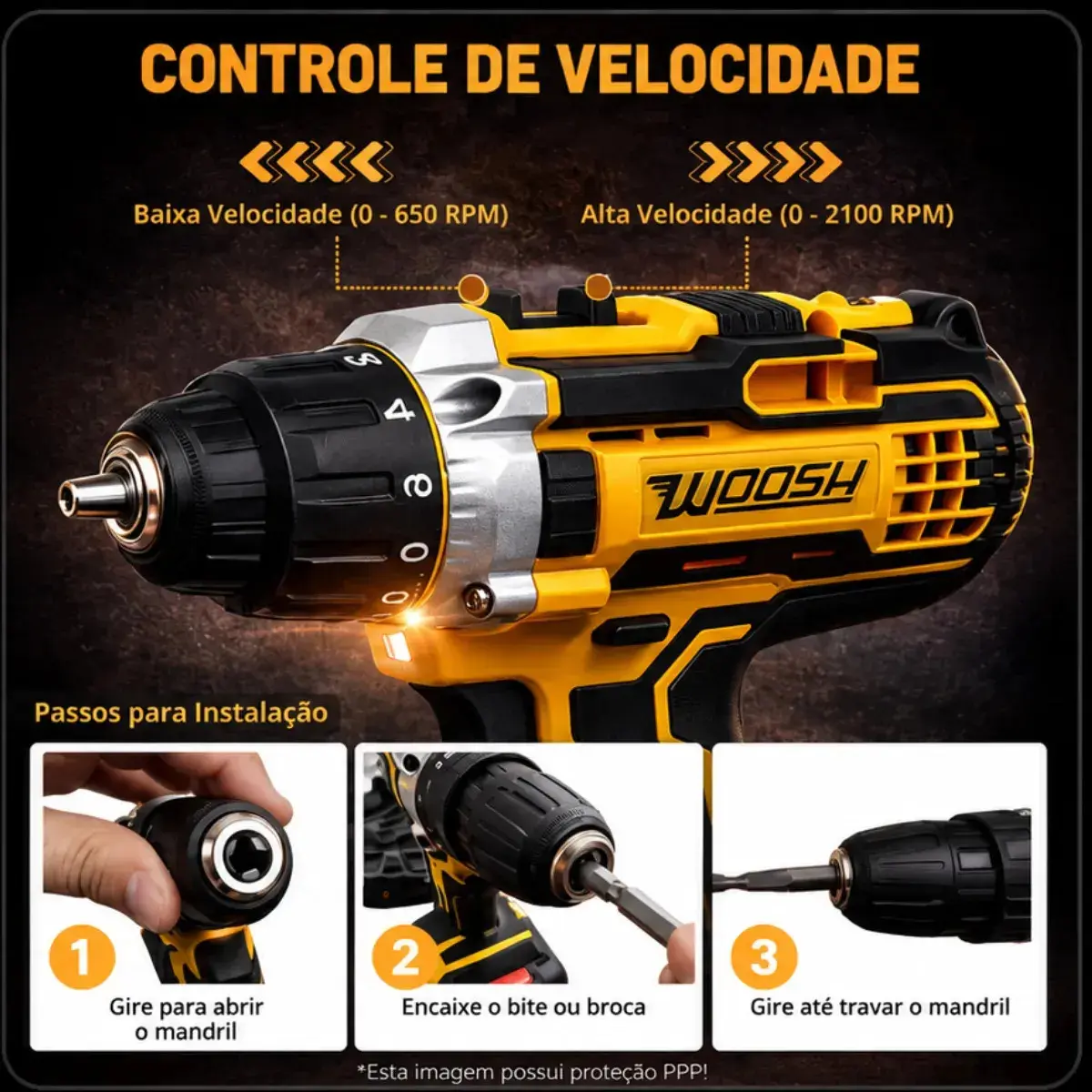 Parafusadeira Furadeira Impacto Sem Fio 2 Baterias Recarregável 48v Bivolt Velocidade Ajustavel Com Travas Mandril Resistente thumbnail 5