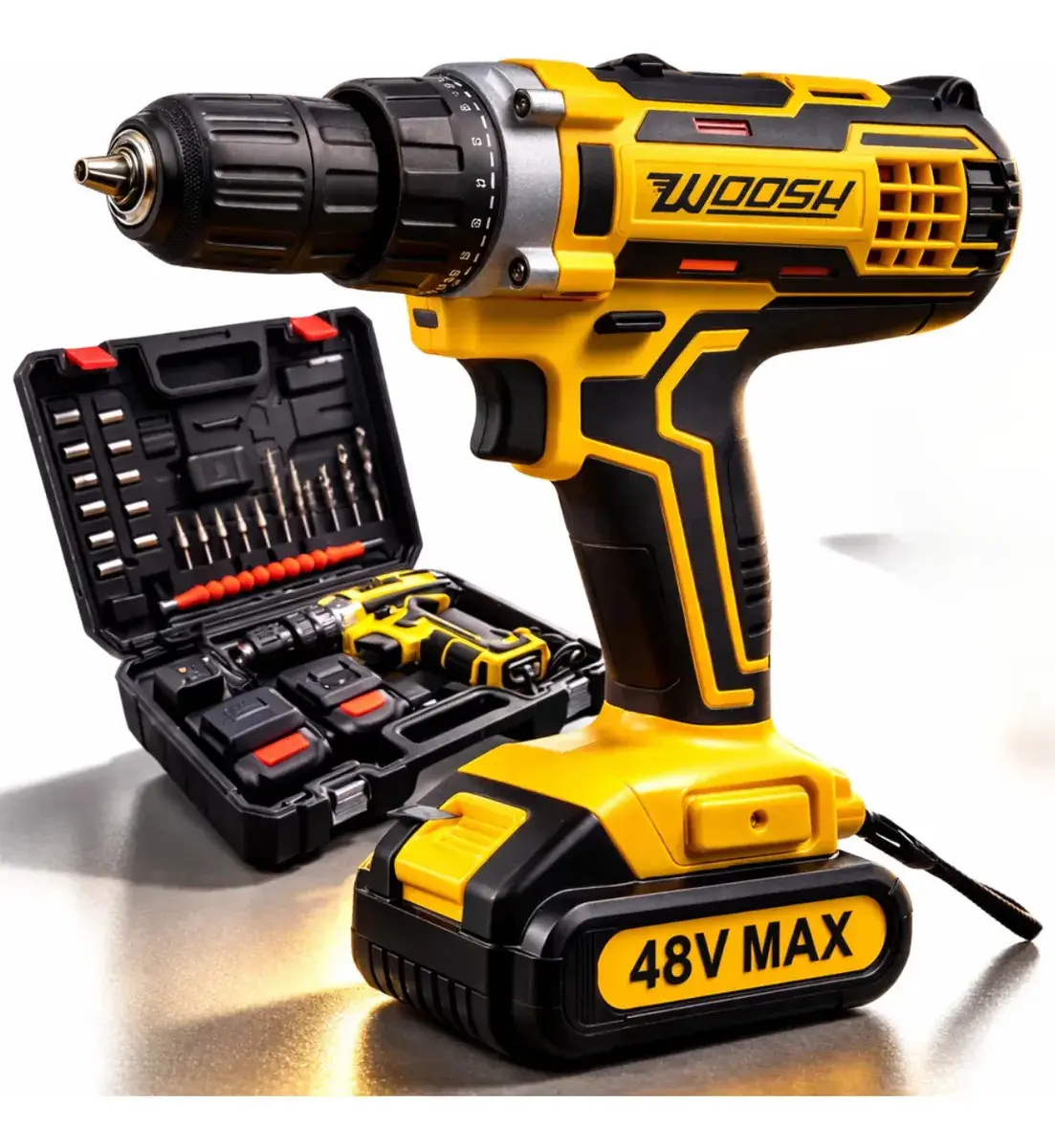 Parafusadeira Furadeira Impacto Sem Fio 2 Baterias Recarregável 48v Bivolt Velocidade Ajustavel Com Travas Mandril Resistente thumbnail 8